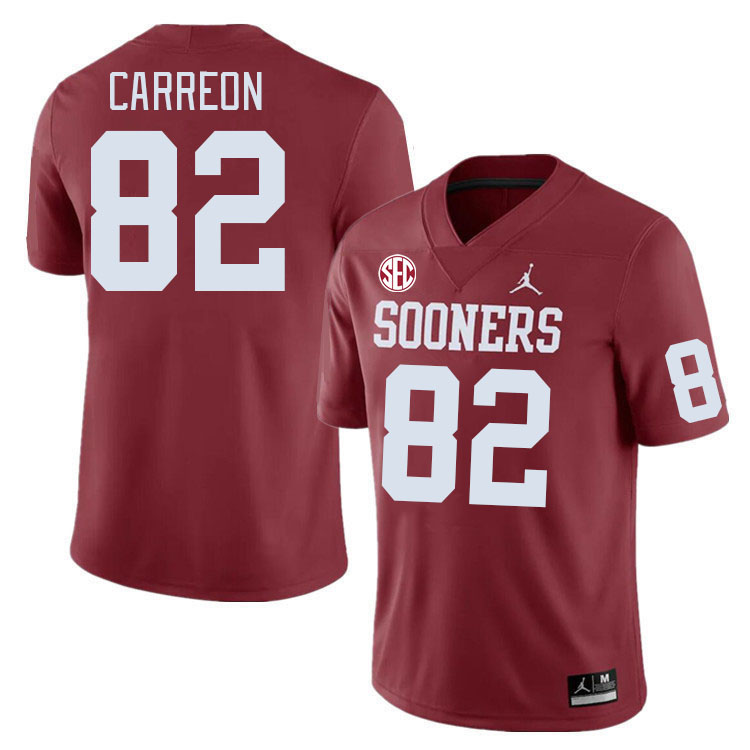 Men #82 Ivan Carreon Oklahoma Sooners 2024 SEC Conference College Football Jerseys-Crimson